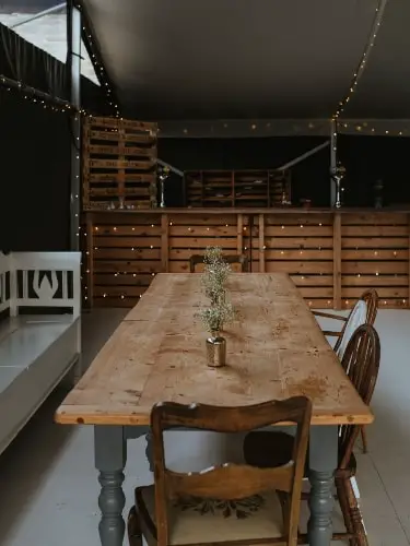Heavy wood dining table