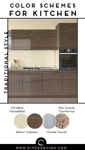 kitchen color schemes with dark wood cabinets
