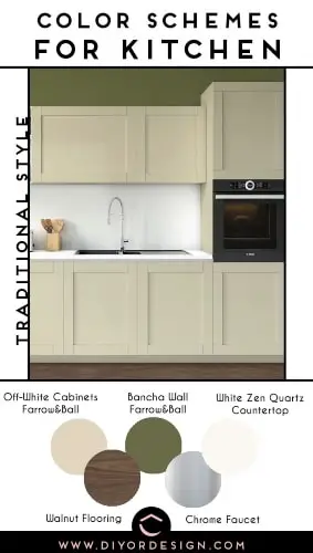 kitchen color schemes with white cabinets