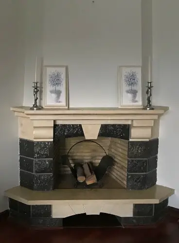 Formal decor fireplace