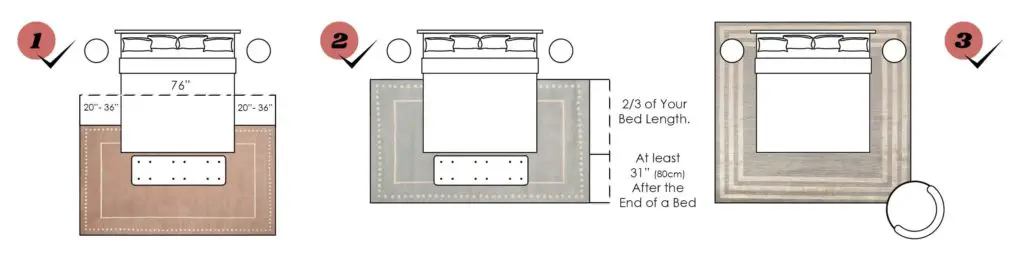 Area Rug Placement for Bedroom under King Bed