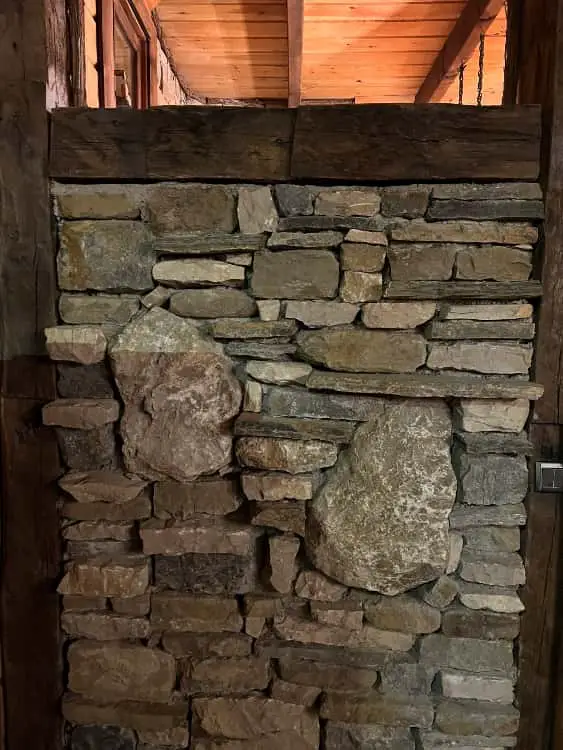 stone wall shelves