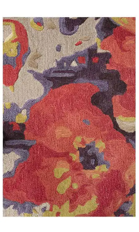 abstract flower mid-century modern rug