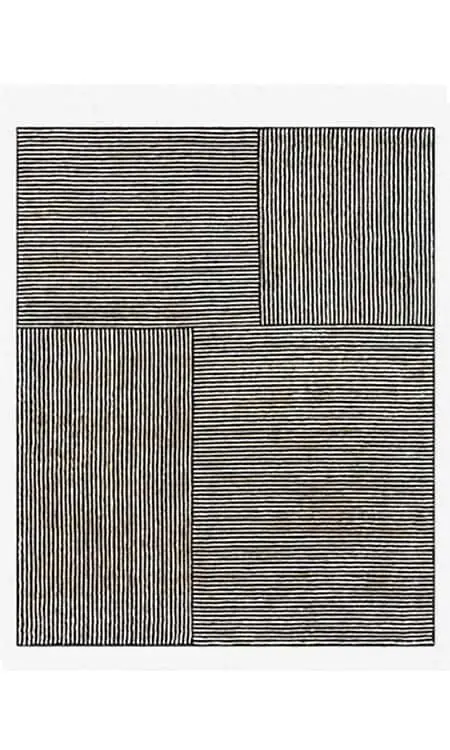 black and white modern geometric rug