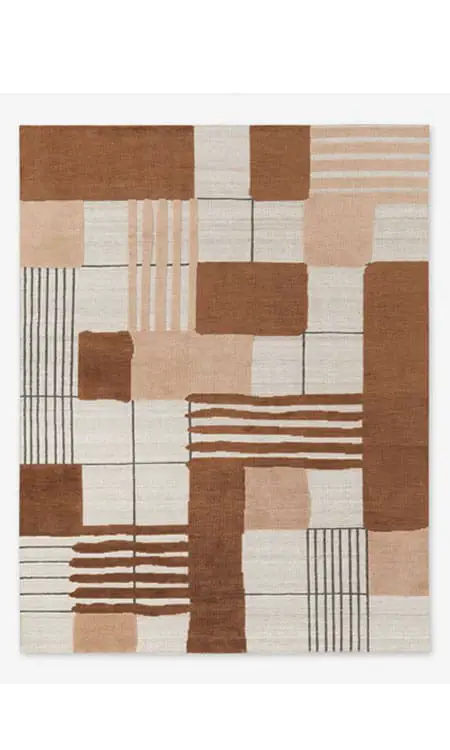 mid-century modern rug ideas earthy tones