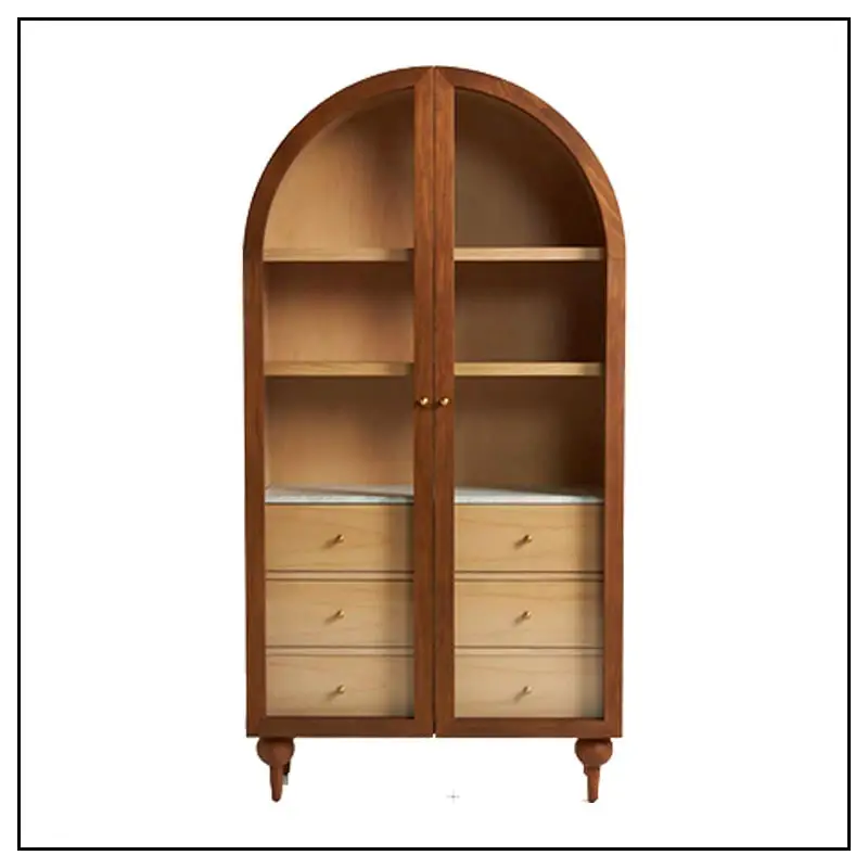 arched cabinet with glass doors