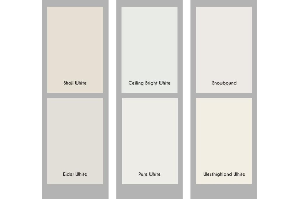 white colors from most popular sherwin williams colors