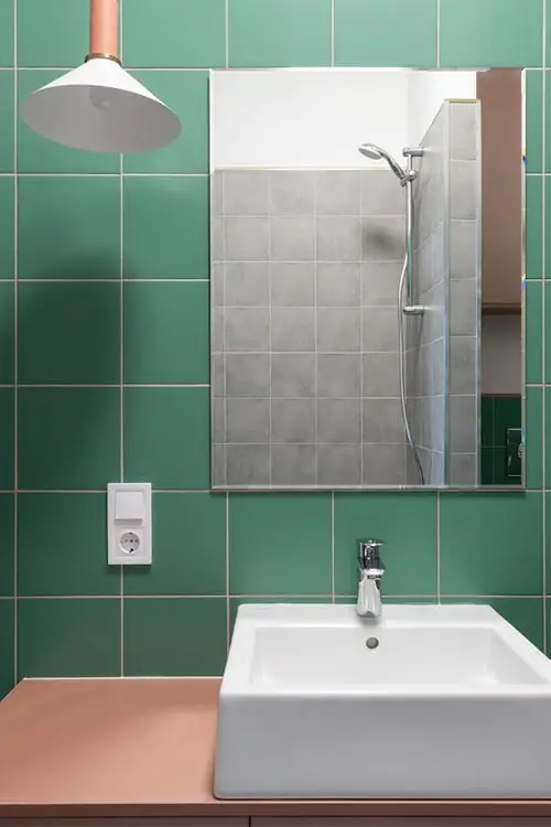 Square Green Bathroom Tiles