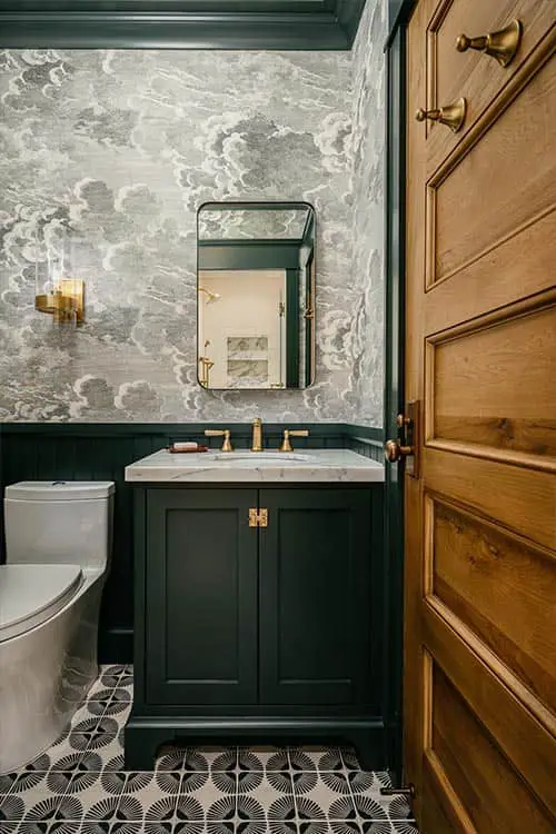 dark green bathroom vanity