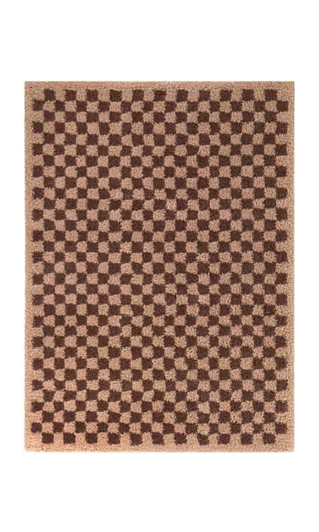 Checkered Rug Brown