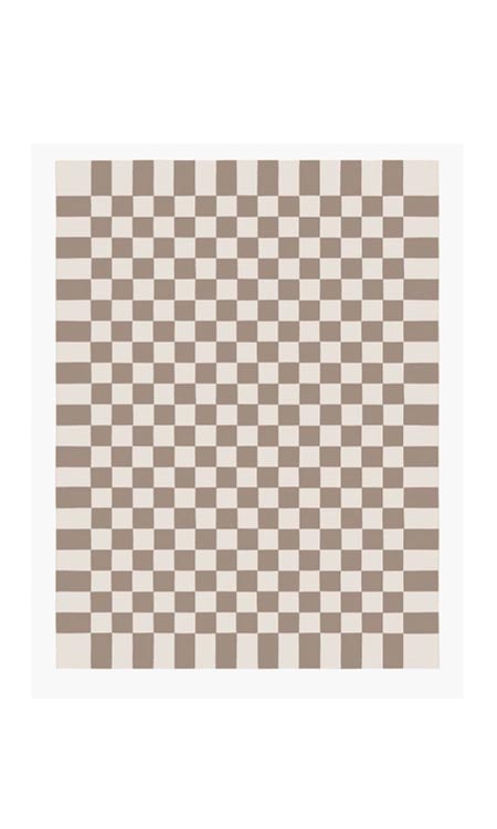 beige checkered rugs
