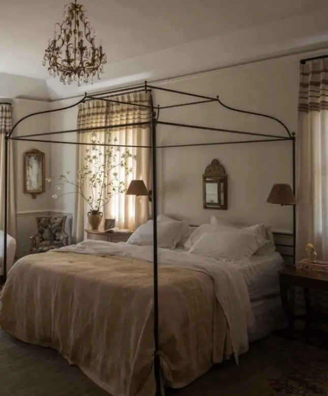 french chandelier bedroom
