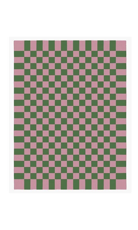green checkboard rug